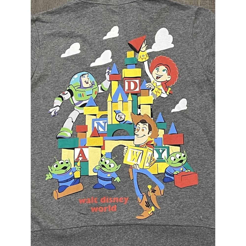 Disney Toy Story Hoodie Women’s Size Large Gray 100% Cotton Zip Pockets Pixar - Picture 7 of 13